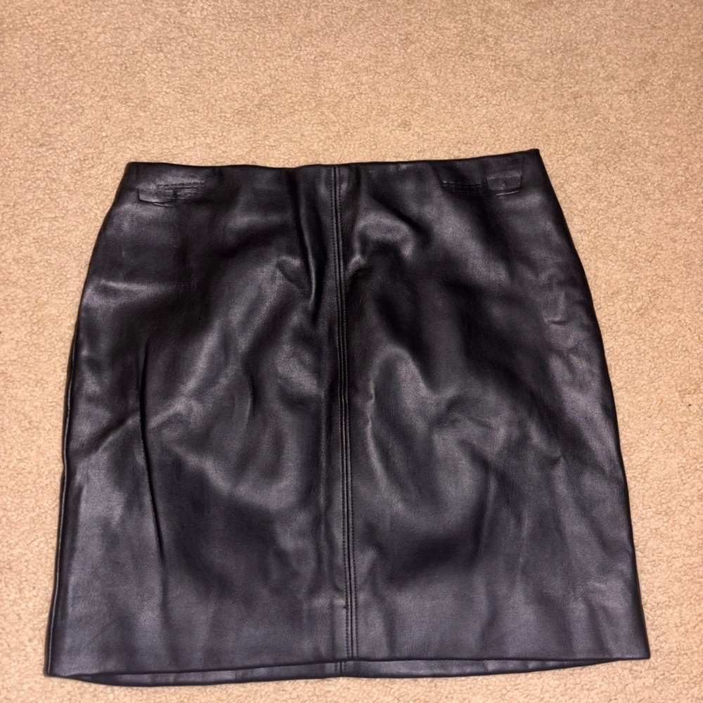 Hollister Black Leather Skirt